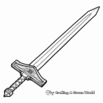 Easy-to-Color Roblox Sword Coloring Pages 2