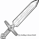 Easy-to-Color Roblox Sword Coloring Pages 4