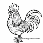 Elegant French Rooster Coloring Pages 4