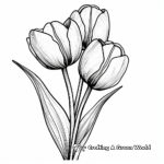 Elegant Tulip Coloring Sheets 1