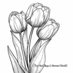 Elegant Tulip Coloring Sheets 3
