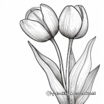 Elegant Tulip Coloring Sheets 4