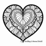 Elegant Valentine’s Heart Coloring Pages for Adults 1