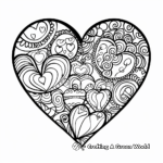 Elegant Valentine’s Heart Coloring Pages for Adults 3