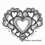 Elegant Valentine’s Heart Coloring Pages for Adults 4