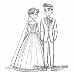 Elegant Wedding Dress and Suit Coloring Pages 3