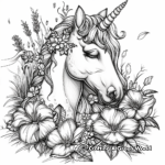 Enchanted Garden Unicorn Coloring Pages 1