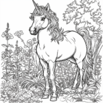 Enchanted Garden Unicorn Coloring Pages 2