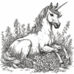 Enchanted Garden Unicorn Coloring Pages 3