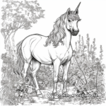 Enchanted Garden Unicorn Coloring Pages 4