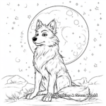 Enchanting Moonlit Wolf Coloring Pages 2