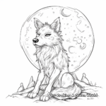 Enchanting Moonlit Wolf Coloring Pages 3