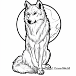 Enchanting Moonlit Wolf Coloring Pages 4