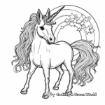 Enchanting Rainbow Unicorn Coloring Pages 4