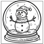 Enchanting Snowman Snow Globe Coloring Pages 1