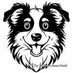 Energetic Border Collie Face Coloring Pages 1