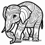 Ethnic Tribal Elephant Coloring Pages 1