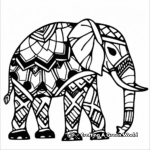 Ethnic Tribal Elephant Coloring Pages 2