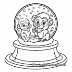 Exotic Jungle Animals Snow Globe Coloring Pages 3