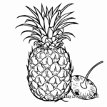 Exotic Pineapple Coloring Pages 1