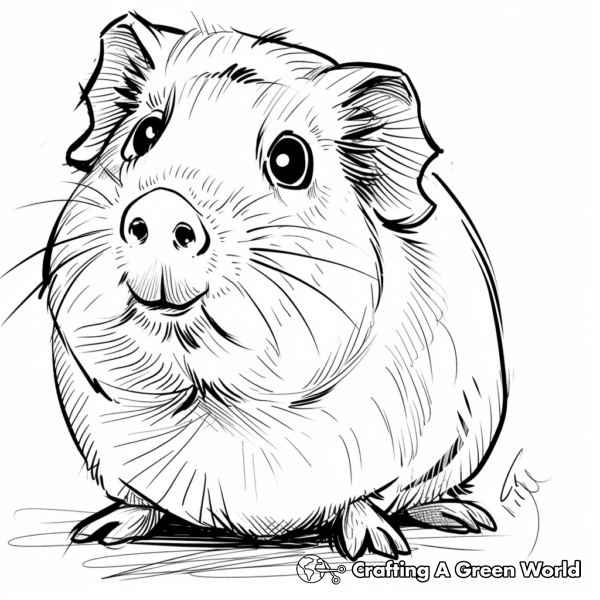 Guinea Pig Coloring Pages - Free &amp; Printable!