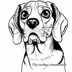 Expressive Beagle Face Coloring Pages 3