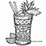 Fancy Tiki Cocktail Coloring Pages 4