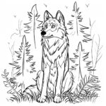 Fantastical Forest Wolf Coloring Pages 2