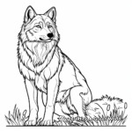 Fantastical Forest Wolf Coloring Pages 4