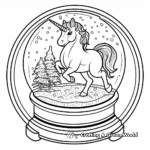 Fantasy Unicorn Snow Globe Coloring Pages 2