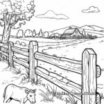 Farm Fence and Pasture Coloring Pages 1