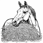 Farm Horse and Haystack Coloring Pages 2