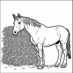Farm Horse and Haystack Coloring Pages 4