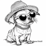 Fashionable Maltese with Accessories Coloring Pages 2