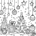 Festive Christmas Design Coloring Pages 2