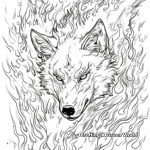 Fierce Fire Elemental Wolf Coloring Pages 2