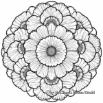Floral Mandala Designs: Adult Coloring Pages of Marigolds 2