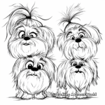 Fluffy Maltese Coloring Pages with Different Hairstyles 2