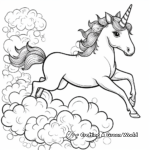 Flying Unicorn Above the Clouds Coloring Pages 2