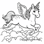 Flying Unicorn Above the Clouds Coloring Pages 4