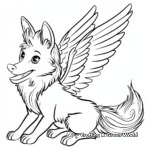 Flying Winged Wolf Coloring Pages 2