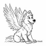 Flying Winged Wolf Coloring Pages 4