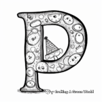 Food-shaped Letter P Coloring Pages 1