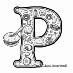 Food-shaped Letter P Coloring Pages 3