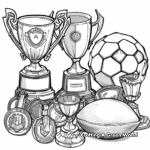Football Trophies and Medals Coloring Pages 2