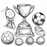 Football Trophies and Medals Coloring Pages 4
