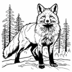 Forest Landscape with Red Fox Coloring Pages 3
