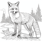 Forest Landscape with Red Fox Coloring Pages 4