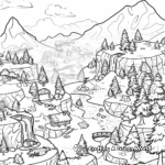 Fortnite Landscapes and POIs Coloring Pages 1