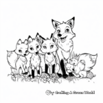 Fox and Wolf Family Coloring Pages: Male, Female, and Cubs 2